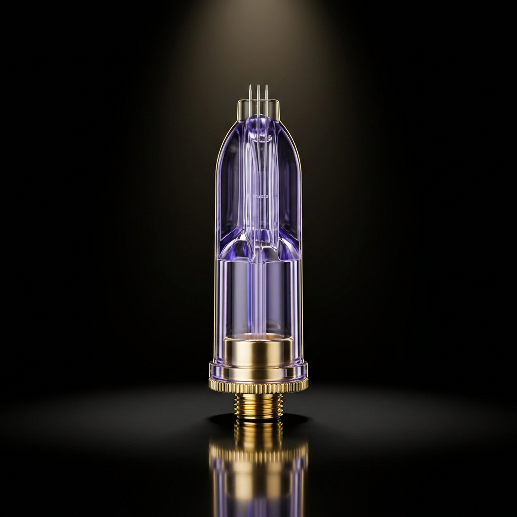 Single Junsui Mirai tri-pin micro-channel cap with champagne gold base