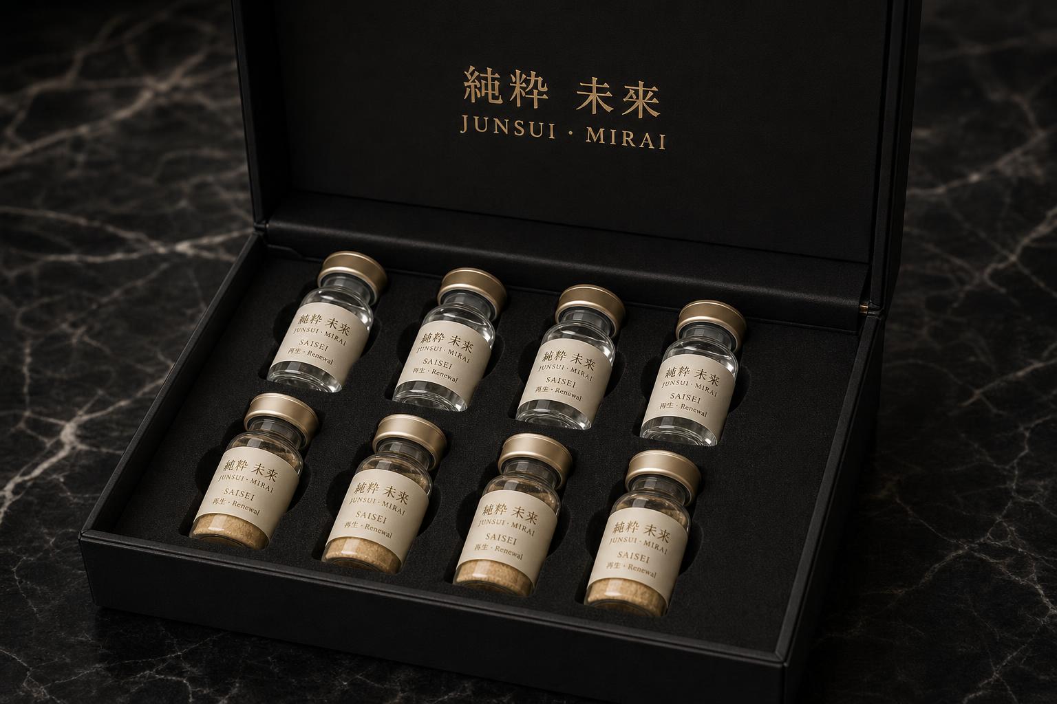 JUNSUI Saisei PDRN polynucleotide 8-ampoule reconstitution kit packaging — salmon DNA recovery serum